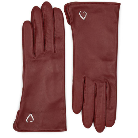 Lancaster - Gants Cœur Fourrés Cachemire T7.5 Rouge