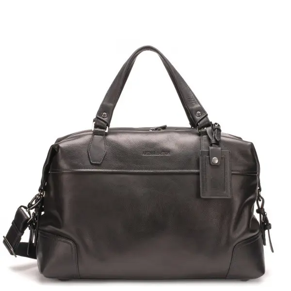 Sac De Poitrine En Cuir GoBago - Pour Voyage, Passeport, Cartes - Cordon Réglable, Design Minimaliste Noir