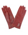 Gants Prestige Boucles Rectangles T8 Cuir d'Agneau Rouge | Glove Story