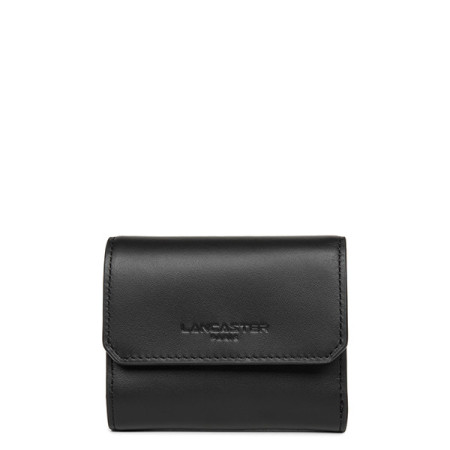 Petit porte-monnaie à rabat Parisienne Cuir Noir | Lancaster