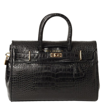 Sac à main Pyla Romy XS Croco 01CM Mat Noir | Mac Douglas
