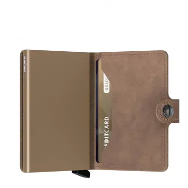 Porte-cartes Miniwallet Secrid taupe Vintage compartiments