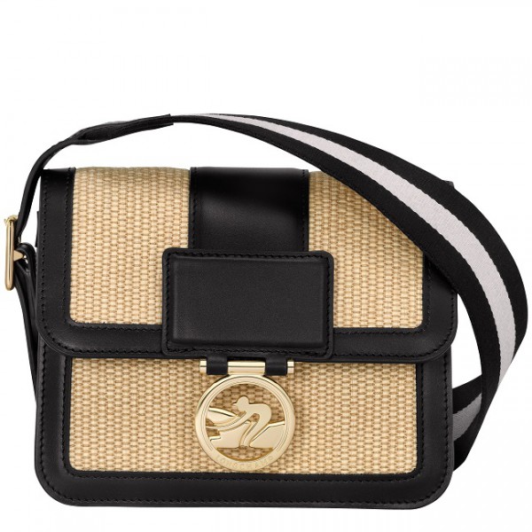 Sac Bandoulière Box-Trot Paille Noir Longchamp