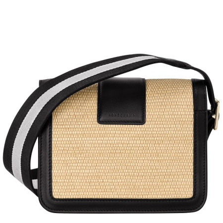 Sac Bandoulière Box-Trot Paille Noir de dos
