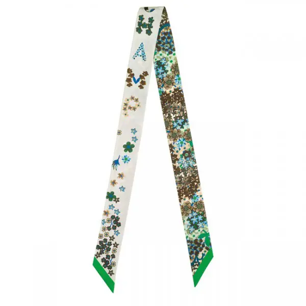 Longchamp - Bandeau de soie Gazon