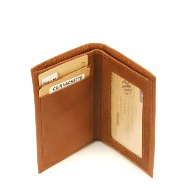Intérieur du porte-cartes cuir Johany cognac Arthur & Aston