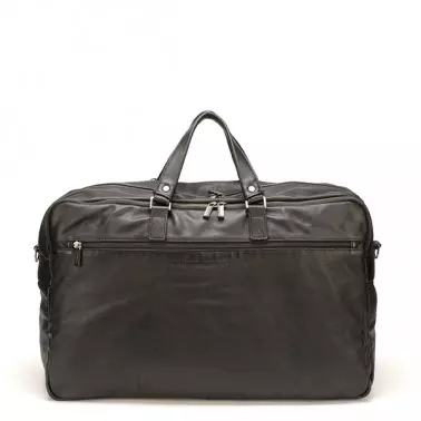 sac de voyage en cuir noir pour homme Arthur & Aston de dos