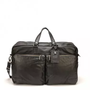 sac de voyage en cuir noir pour homme Arthur & Aston
