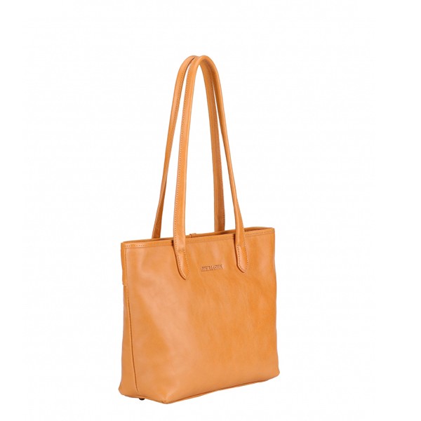 Sac cabas Moyen Edith cognac Arthur et Aston de profil