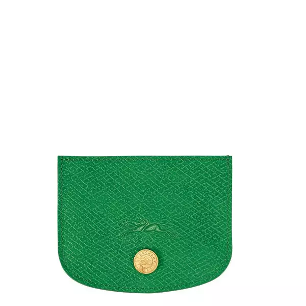 porte-cartes Épure Longchamp vert en cuir