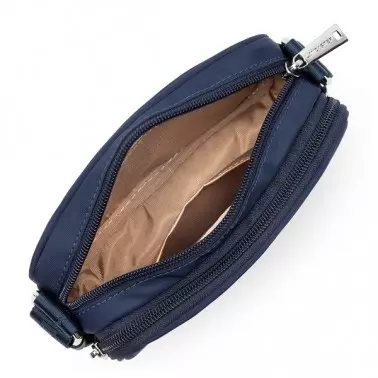 petit sac trotteur zippé Mini basic Vita bleu foncé de Lancaster ouvert