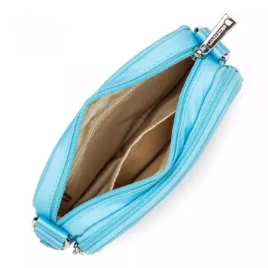 petit sac trotteur zippé Mini basic Vita bleu atoll de Lancaster ouvert