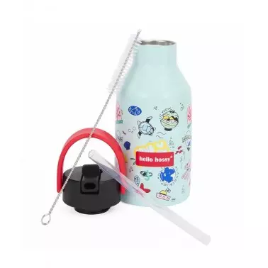 Gourde isotherme Ocean Lover Hello Hossy ouverte