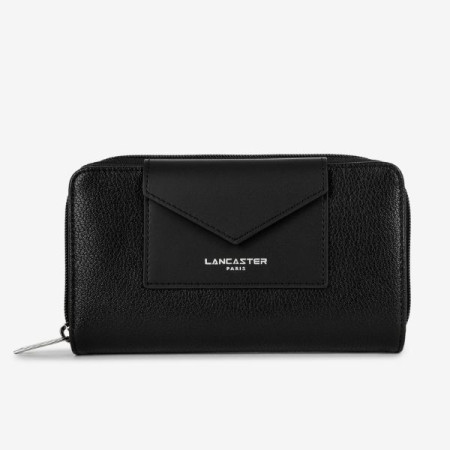Portefeuille femme compagnon maya noir lancaster 117-01 face