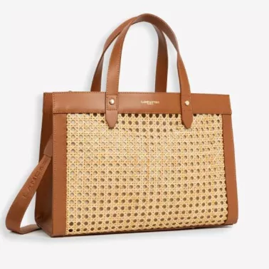 Lancaster - Sac cabas Cannage Rotin naturel