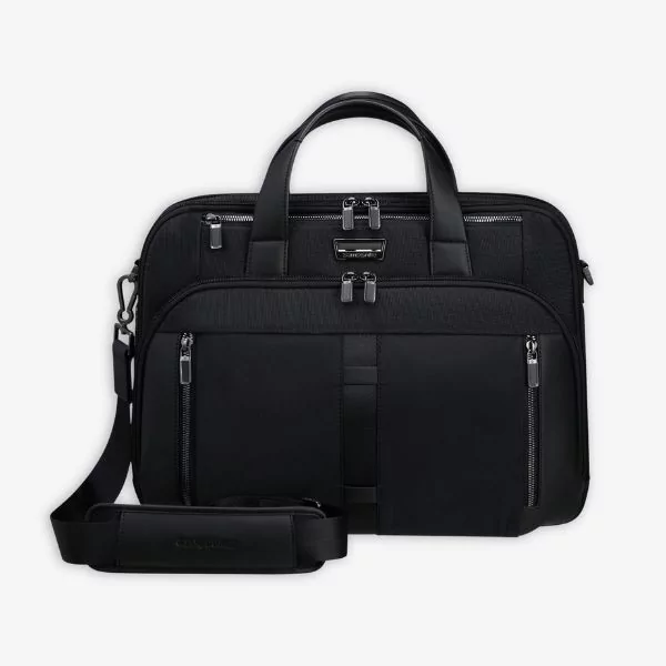 Sacoche Ordinateur Samsonite En Cuir Occasion - Marron, Style Bandoulière Classique, Bon état