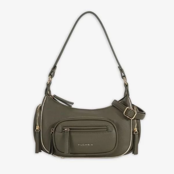 Fuchsia - sac baguette à poches latérales