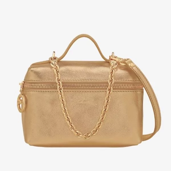 Longchamp - Sac bandoulière doré Pliage Xtra