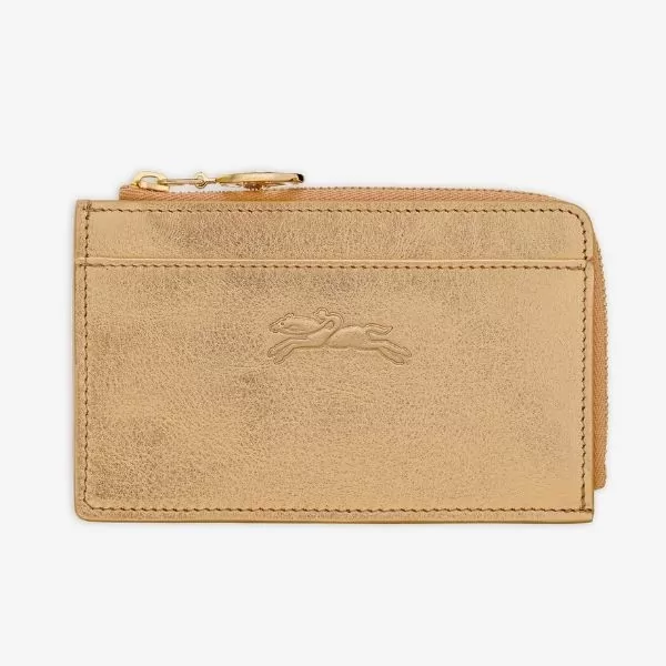 Longchamp - Porte-cartes zippé Le Pliage Xtra doré