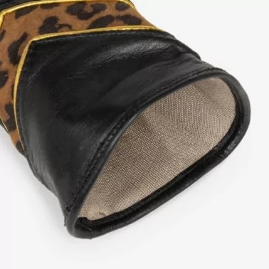 Lancaster - Gants cuir motif léopard taille 7