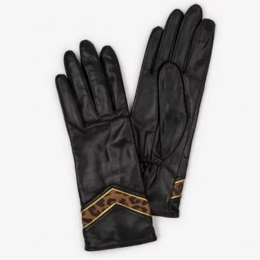 Lancaster - Gants cuir motif léopard taille 7.5