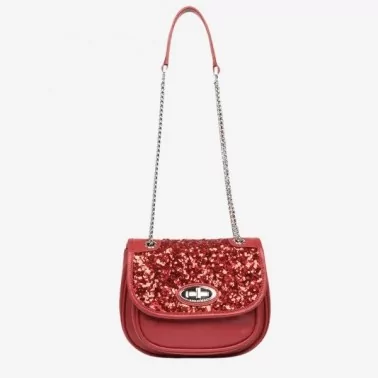 Lancaster - Petit sac trotteur à rabat Rétro Janis séquins