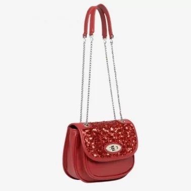 Lancaster - Petit sac trotteur à rabat Rétro Janis séquins