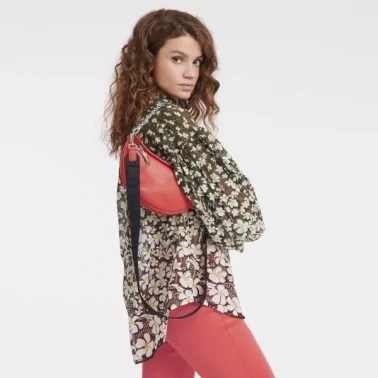 Longchamp - Sac Porté Epaule Smile Fraise
