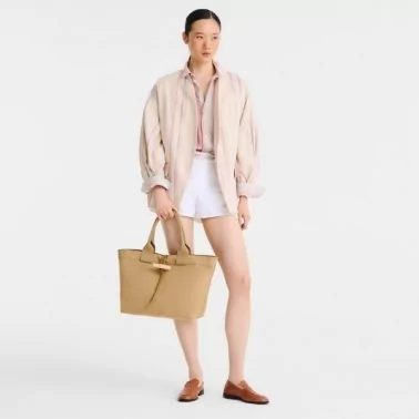 Longchamp - Sac cabas toile Le Roseau