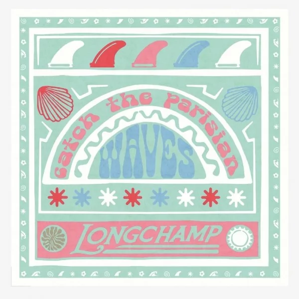 Longchamp - Carré de soie Parisian Wave