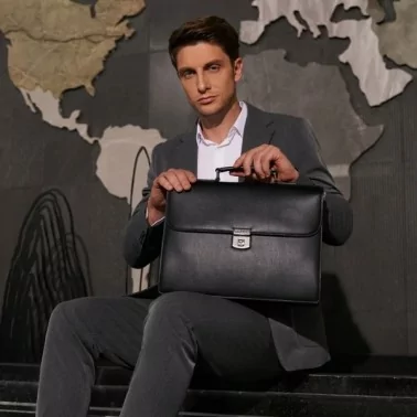 Arthur & Aston - Serviette Walter croûte de cuir