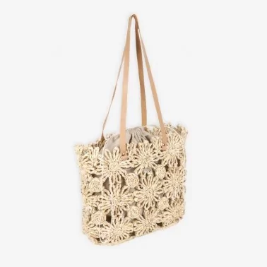 Les Tropéziennes - Panier porté épaule fleurs cosses de maïs