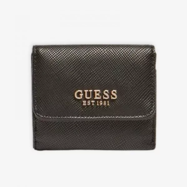 Guess - Porte-cartes Laurel Saffiano Noir