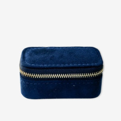 Maison Scarlett - Mini coffret à bijoux de voyage Marie velours bleu