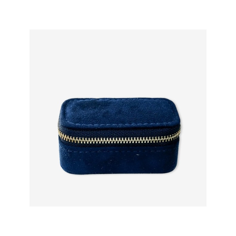 Maison Scarlett - Mini coffret à bijoux de voyage Marie velours bleu