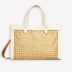 Lancaster - Sac cabas Cannage Rotin naturel
