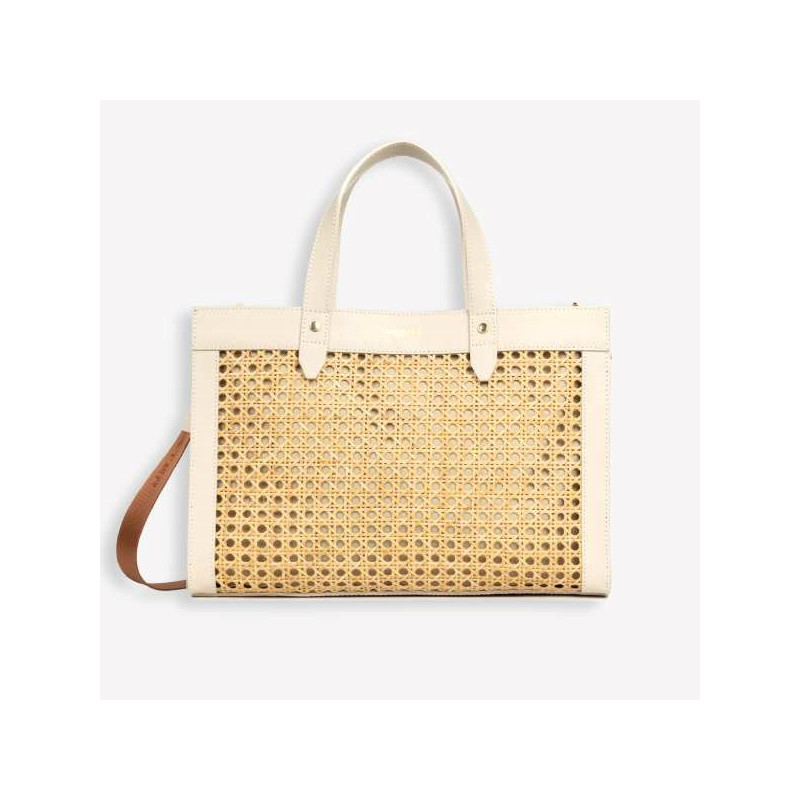 Lancaster - Sac cabas Cannage Rotin naturel