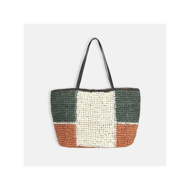 Auren - Panier paille synthétique tricolore