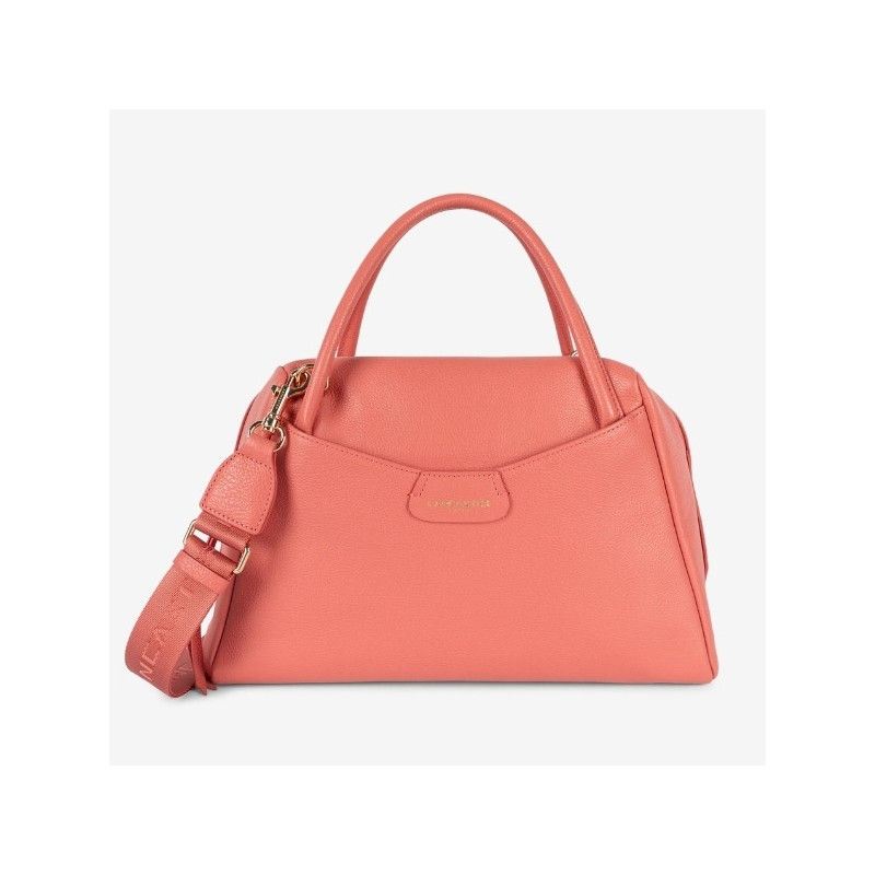 Lancaster - Sac bowling cuir Dune rose blush