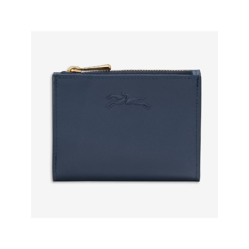 Longchamp - Petit portefeuille lisse en cuir compact Epure
