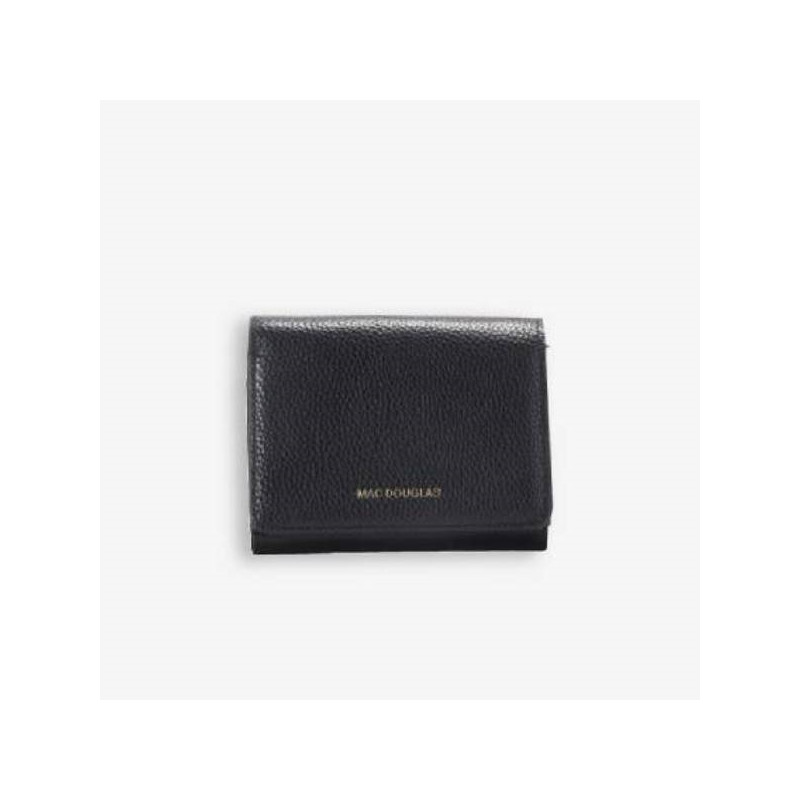 Mac Douglas - Porte-monnaie cuir rabat Cappuccino Alba noir