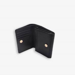Mac Douglas - Porte-monnaie cuir rabat Cappuccino Alba noir