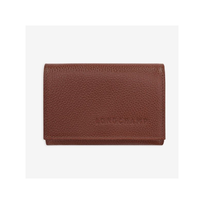 Longchamp - Portefeuille compact le Foulonné Café