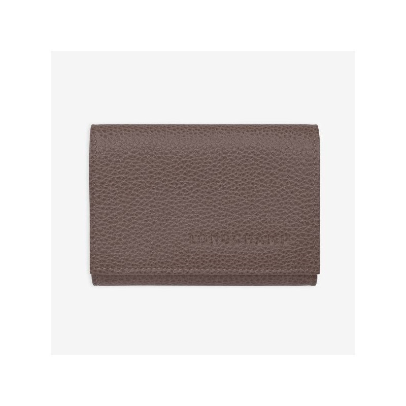 Longchamp - Portefeuille compact le Foulonné Taupe