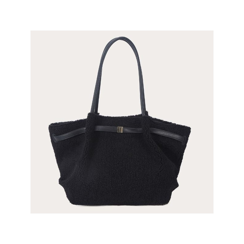 Auren - Grand sac shopping laine synthétique noir