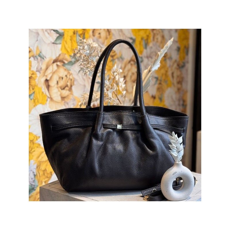 Auren - Grand sac shopping cuir Marron
