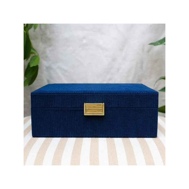 Maison Scarlett - Coffret à bijoux Louise velours côtelé marine