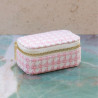 Maison Scarlett - Mini coffret à bijoux de voyage Marie pied de poule rose