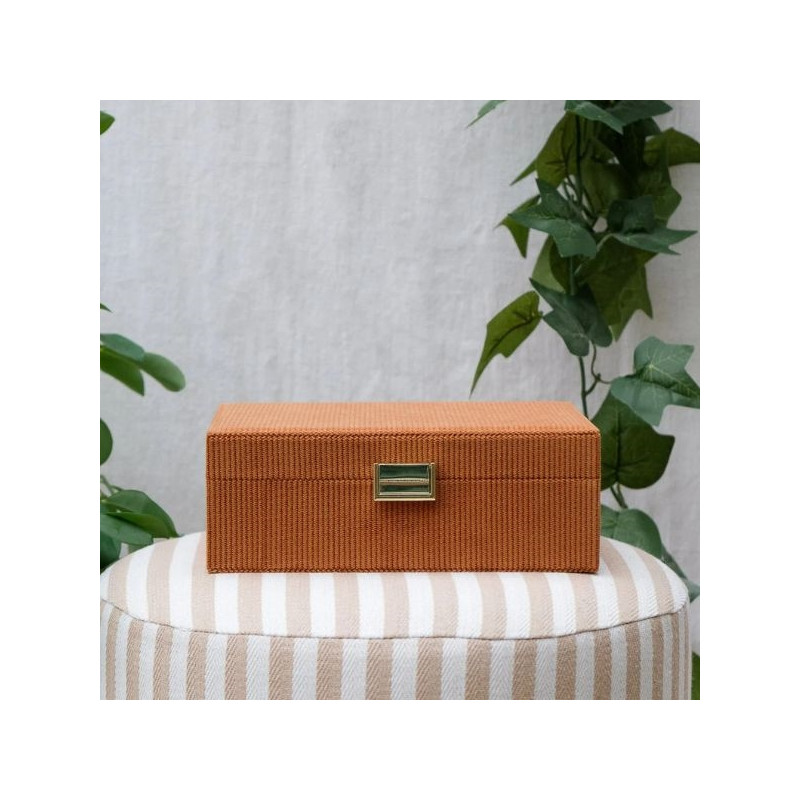 Maison Scarlett - Coffret à bijoux Louise velours côtelé camel