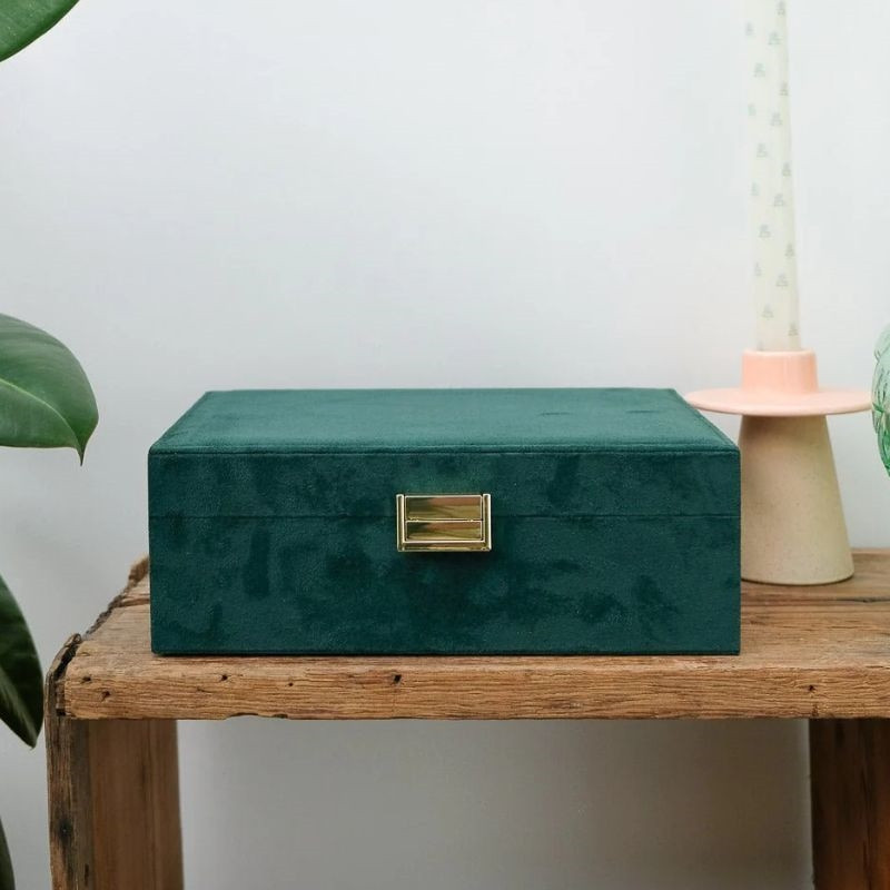 Maison Scarlett - Coffret à bijoux Louise velours vert